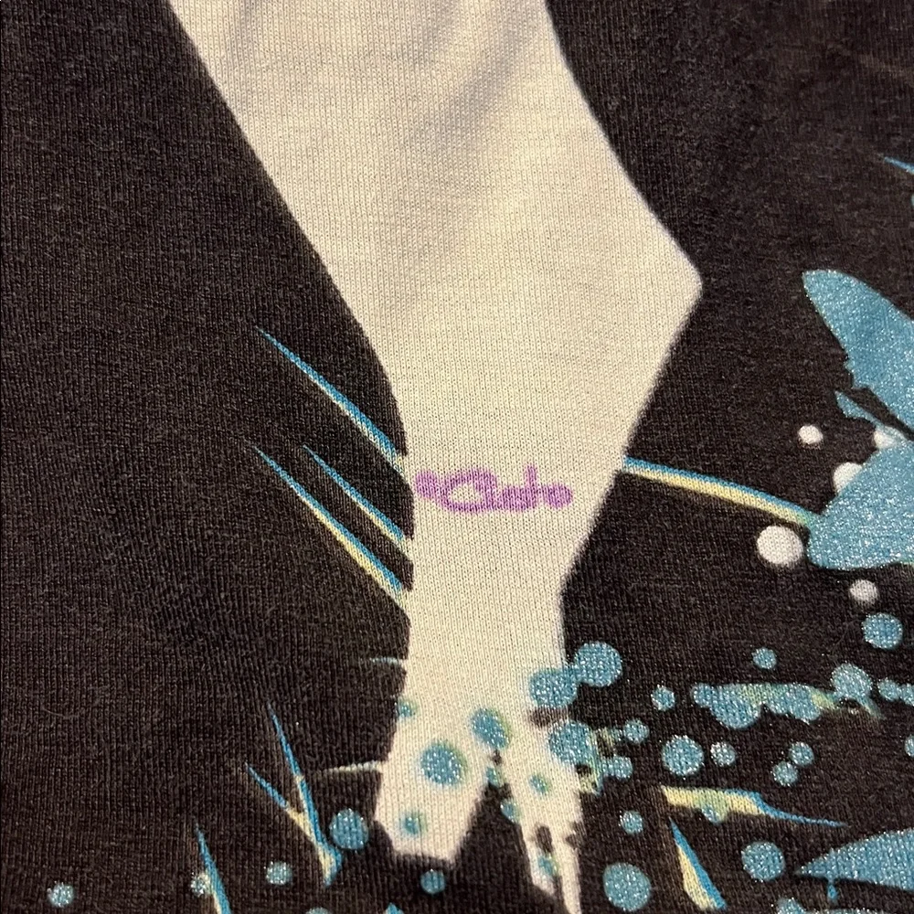 Custo Barcelona Blue and Black Graphic Top. - Picture 3 of 5